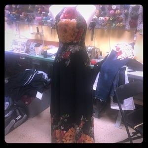 Black and red maxi dress.